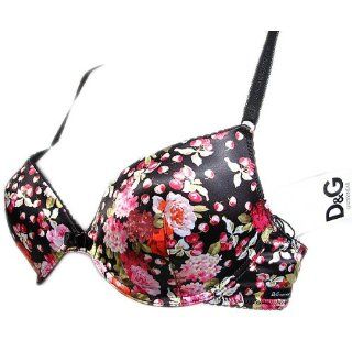 Dolce & Gabbana Plunge Push Up BH Büstenhalter schwarz Blumen