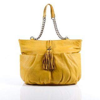 Schultertasche ASHLEY von BACCINI, Ledertasche gelb   Handtasche echt