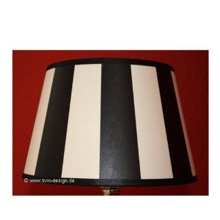 Lampenschirm, rund, schwarz weiß, gestreift, 30 cm, Art. Nr. LS 265