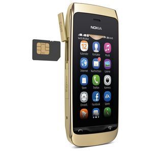 Nokia Asha 308 golden light Dual SIM Touchscreen Handy ohne Vertrag 2