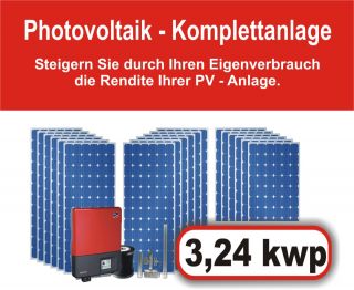 Photovoltaik Solaranlage 3,24kwp Bausatz Solarmodul SMA