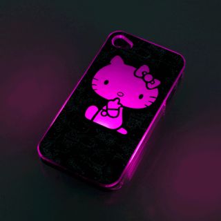 Hello Kitty Sense Flash light LED LCD Color Changing Case Cover For
