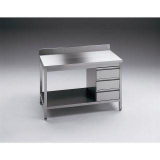  Edelstahltisch Arbeitstisch Tisch Schubladen A 1200x600x850mm NR 328