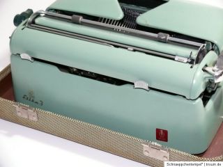 R172 } ALTE Schreibmaschine mit Koffer OPTIMA Elite 3 •