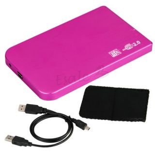 Pink USB 2.0 SATA 2.5 HDD Gehäuse externe hd drive Fall