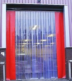 Top 200x2mm x 50m Weich PVC rot transparent Lamellen, Vorhang, PVC