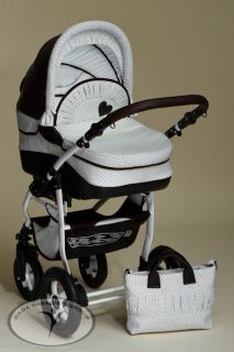 NEW NUE Kombi Kinderwagen 3in1 Exlusiv ROMANCE Weiß