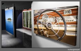 Leinwand Bild Mercedes Benz Lenkrad Armaturenbrett Daimler Chrom