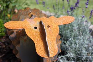 Gartenskulptur Deko Schaf Gartenfigur aus Metall rostig