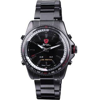 SHARK Watch LED Digital Herrenuhr Quarz Sport Uhr SH001, Schwarz