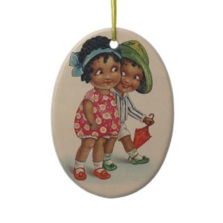Black Americana Kids Christmas Ornaments