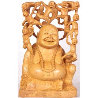 Laughing Buddha   Kadamba Wood Sculpture from Jaipur 