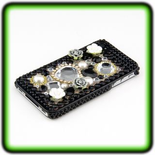 IPHONE 4 4S STRASS LOOK HARD CASE 3D Cover Bumper Hülle Luxus Bling