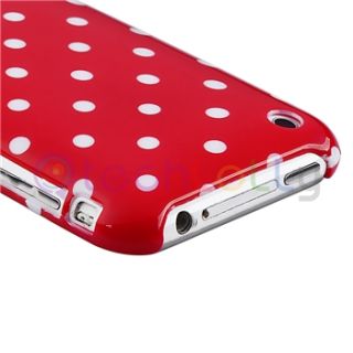 Red WHITE DOTS PLASTIC CASE SNAP ON FOR IPHONE 3G 3GS