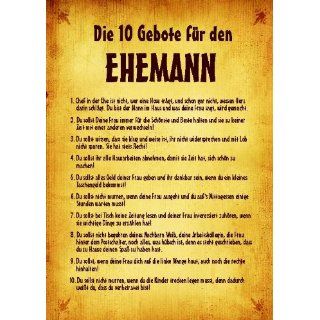 Urkunde Poster 10 Gebote für den Ehemann ca. 40 x 60 cm 