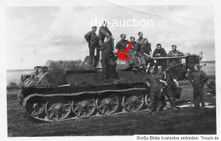 Beute Panzer T 34 mit Kennung auf Turm , Sturmgeschütz Abt. 280