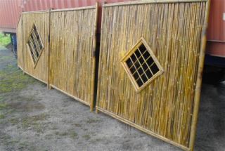 Sichtschutz Bambuselement V3 180x180großes Karo Bambus