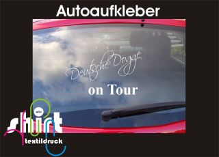 369   Deutsche Dogge on Tour Hund Dog Aufkleber Auto Autoaufkleber