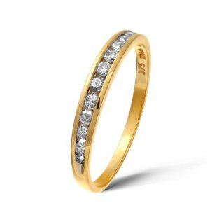 Damen Ring 9 Karat (375) Gelbgold Diamant Gr. 65 (20.7) PR04775Y V