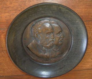 Bronze Relief Gottfried Keller & C.F. Meyer in Rahmen
