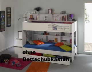 Etagenbett Hochbett Kinderbett Bibop Weiß mit integrierter Leiter