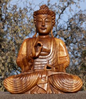 Sehr schöner BUDDHA Meditation Mönch HOLZ BUDDA Feng Shui 378