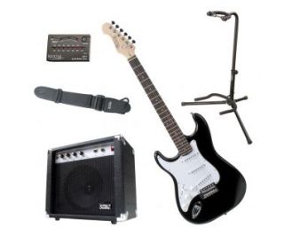 Rocktile Pro ST3 BK L E Gitarre schwarz Linkshänder Set Amp