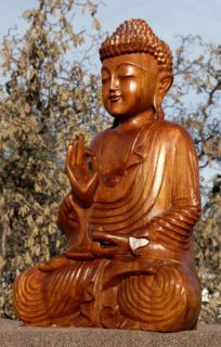 Sehr schöner 42 cm BUDDHA Meditation Mönch HOLZ BUDDA Feng Shui 380
