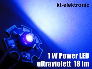 LED 5mm Linse UV 390nm 1W High Power ultraviolett