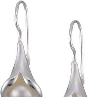 Vinani Ohrhänger Tulpe mit Süßwasserzuchtperle Sterling Silber 925