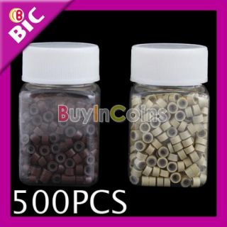 500 PCS Hair Extension Micro Ring Links Silicone #1