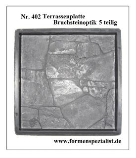 Gießformen Nr. 402 Terrassenplatte Bruchsteinoptik
