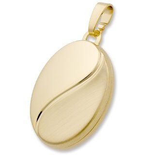 Schmuck Pur 333/  Gold Medaillon oval mit Wunsch Gravur 
