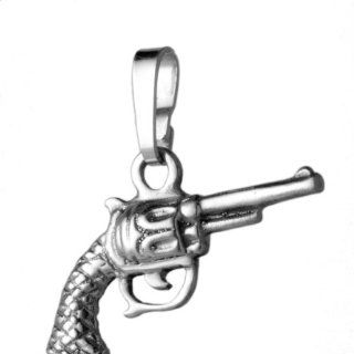 Unikumschmuck Anhänger Revolver / Pistole Silber 388991841