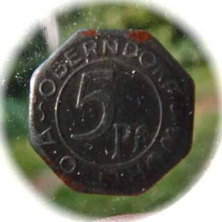 Notmünzen Oberndorf Württemberg 1918 ss 5 Pfennig 392.1