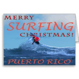 Christmas, at the top and Puerto Rico at the bottom of the card