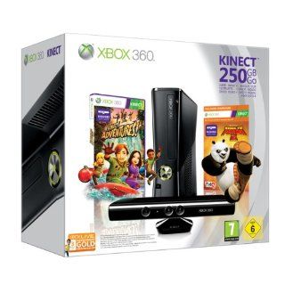 Xbox 360 S 250 GB Kinect Bundle Kung Fu Panda, schwarz matt 