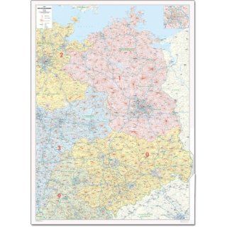Bacher Postleitzahlenkarte Deutschland Nord Ost 1  350 000. Poster