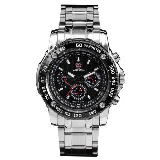 SHARK Watch LED Digital Herrenuhr Quarz Sport Uhr SH015, Silbrig