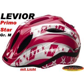 Fahrradhelm LEVIOR PRIMO STAR pink + Licht Gr. M 52 58cm 01300 