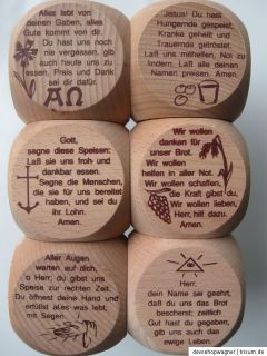 Stück Gebetswürfel 6 cm Tischgebete aus Rotbuche Sonderpreis