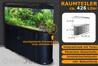 180 cm RAUMTEILER Aquarium mit passendem Unterschrank + Deckel und