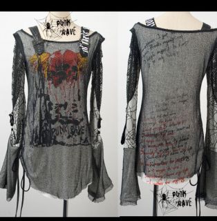 fashion Unisex Visual Kei cool Punk Gothic Lolita Rock t shirt Blouse