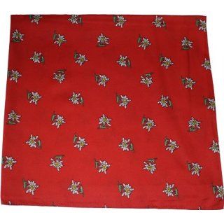 Halstuch Trachtentuch mit Edelweissmuster nikituch 60x60cm rot