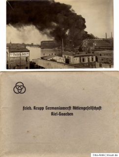 2054/ Originalfoto 14 x 9, Bombentreffer Krupp Germaniawerft Kiel, 31