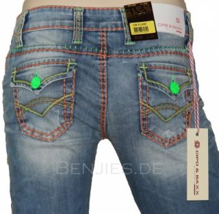 Jeans Bleached Neon Nähte Kollektion 2012 CBW 445 G NEU B Ware