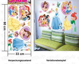 Wandaufkleber Wandtattoo Wandsticker Disney Prinzessin Kinderzimmer