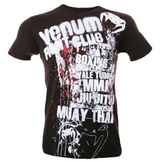 Venum T Shirt Fight Club MMA Boxing Muay Thai Jiu Jitsu schwarz weiß