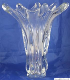 Riesige 50er Art Vannes xxl Kristallglas Vase france art glass