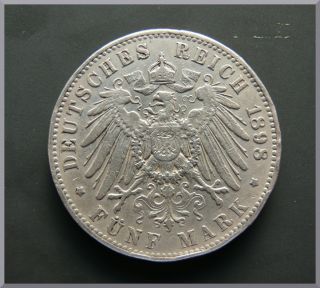 Sachsen Albert 1873 1902. 5 Mark 1898 E